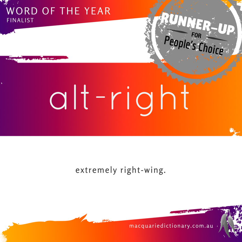 Macquarie Dictionary Word of the Year 2016 alt-right